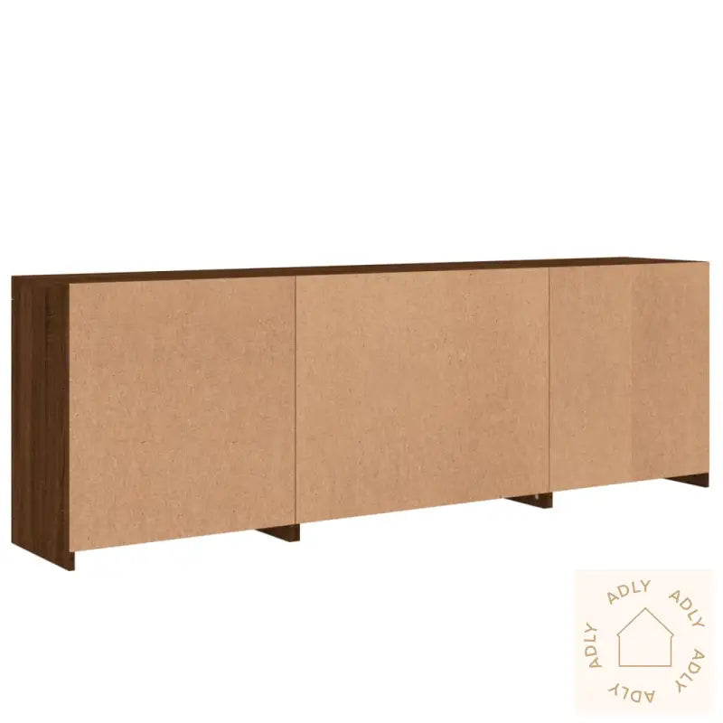 Skjenk Med Led-Lys Brun Eik 202X37X67 Cm