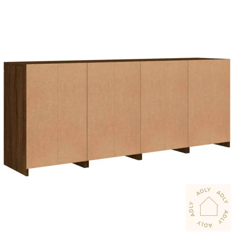 Skjenk Med Led-Lys Brun Eik 164X37X67 Cm