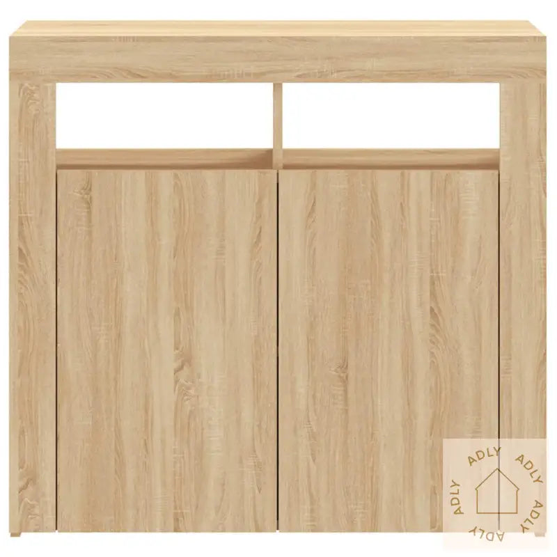 Skjenk Med Led-Lys Sonoma Eik 80X35X75 Cm