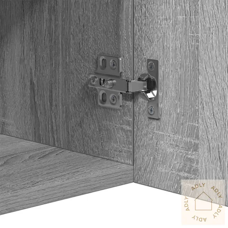 Skjenk Med Led-Lys Grå Sonoma 80X35X75 Cm