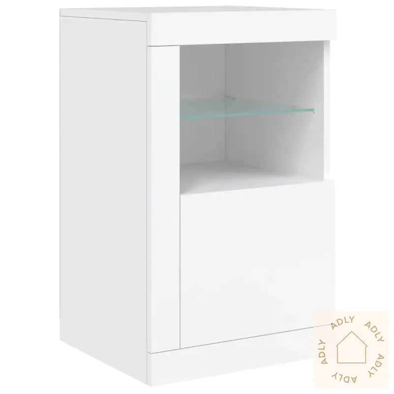 Skjenk Med Led-Lys Hvit 123X37X67 Cm