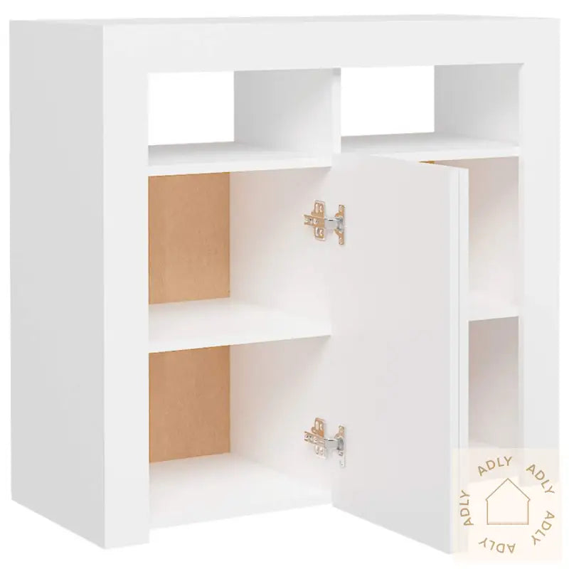 Skjenk Med Led-Lys Hvit 80X35X75 Cm