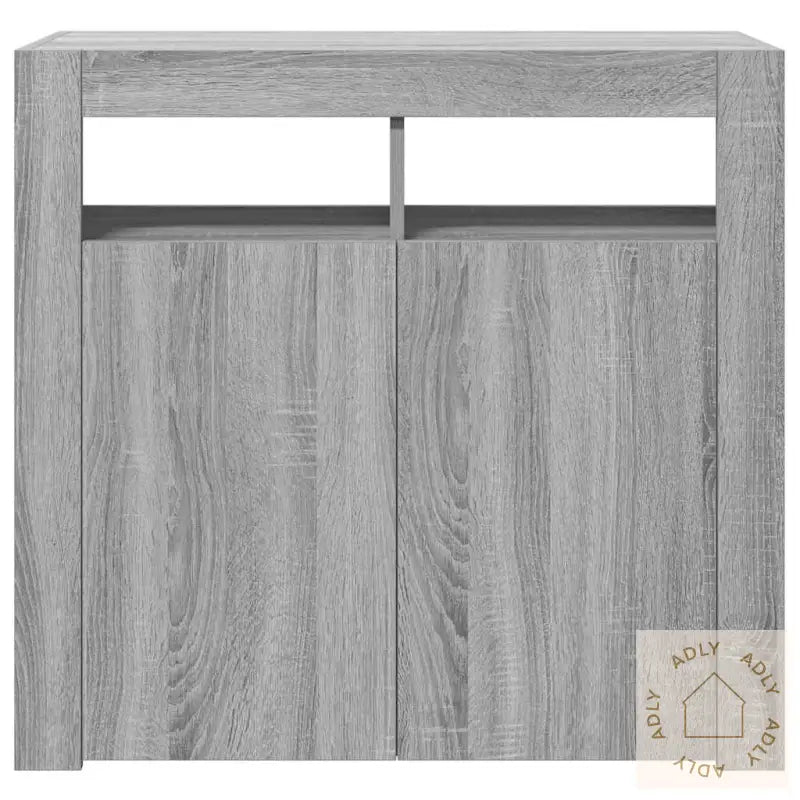 Skjenk Med Led-Lys Grå Sonoma 80X35X75 Cm