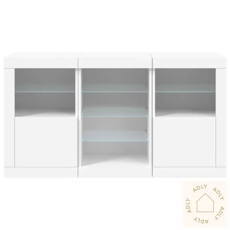 Skjenk Med Led-Lys Hvit 123X37X67 Cm