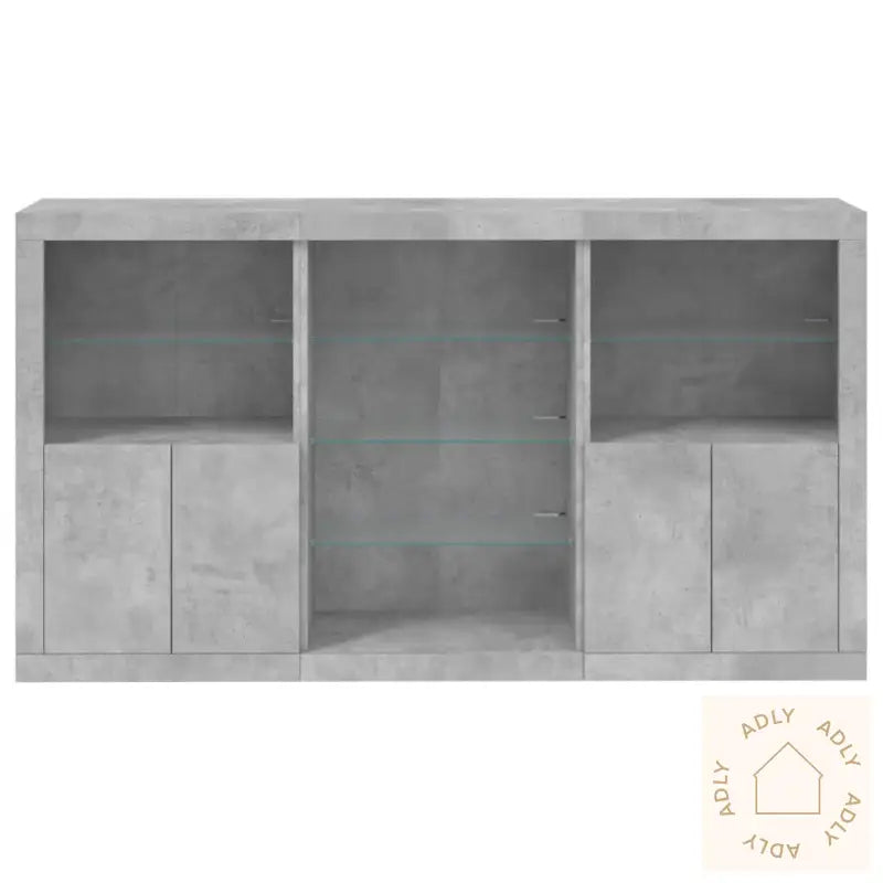 Skjenk Med Led-Lys Betonggrå 181,5X37X100 Cm