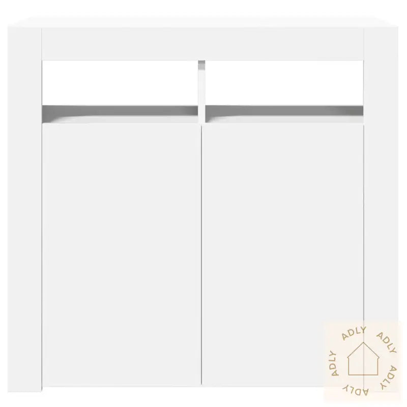 Skjenk Med Led-Lys Hvit 80X35X75 Cm