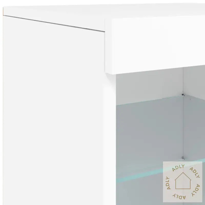 Skjenk Med Led-Lys Hvit 123X37X67 Cm