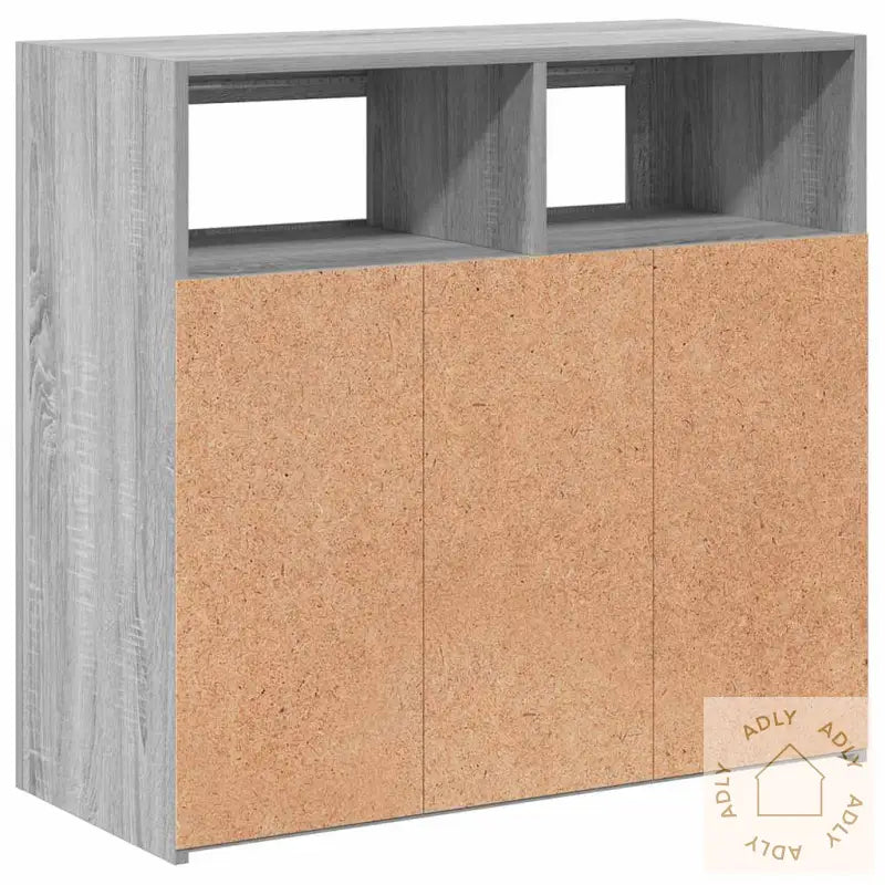 Skjenk Med Led-Lys Grå Sonoma 80X35X75 Cm