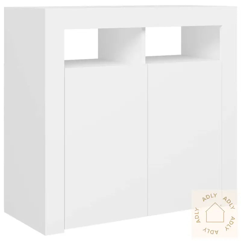 Skjenk Med Led-Lys Hvit 80X35X75 Cm