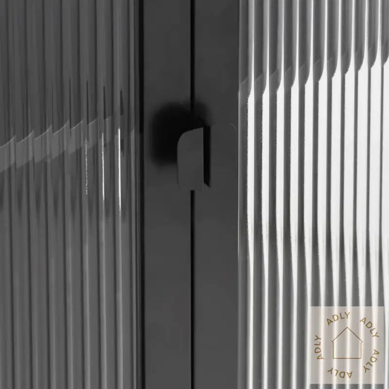 Skjenk Svart 75X35X105 Cm Glass Og Stål