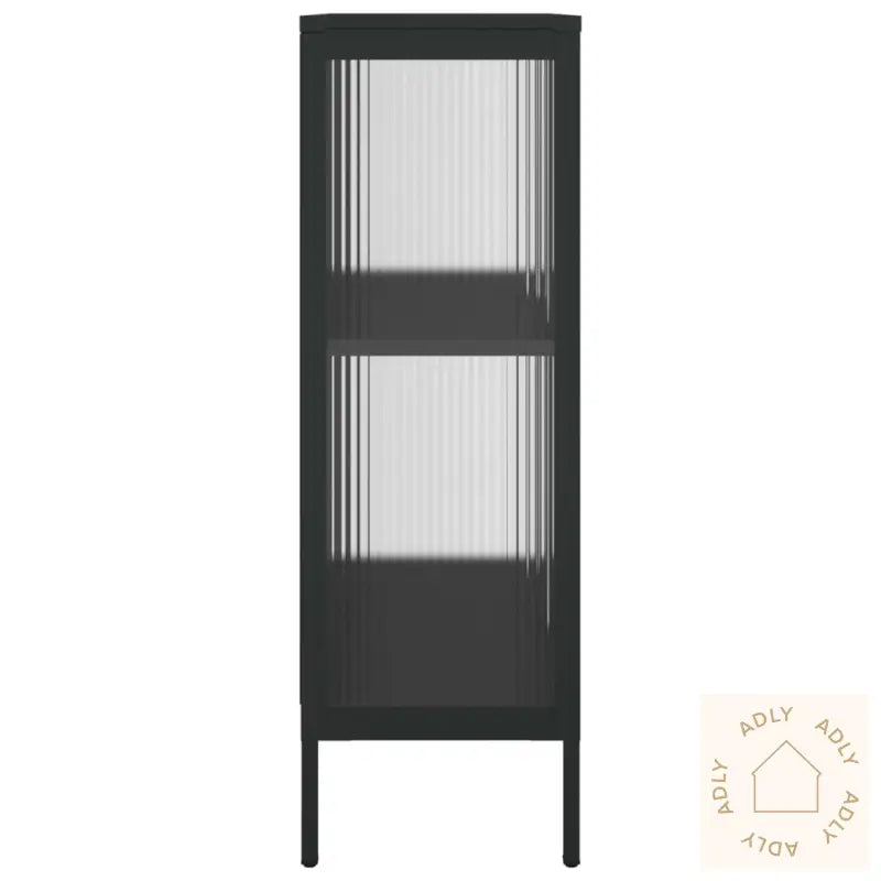 Skjenk Svart 75X35X105 Cm Glass Og Stål