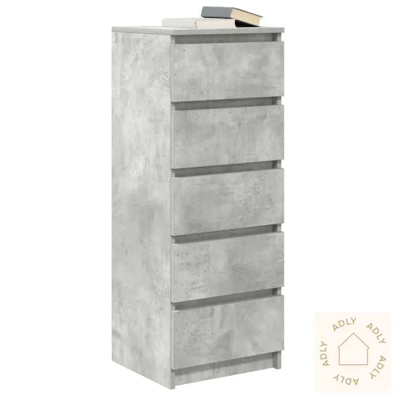 Skjenk Med Skuffer Betonggrå 37,5X35X99 Cm Konstruert Tre