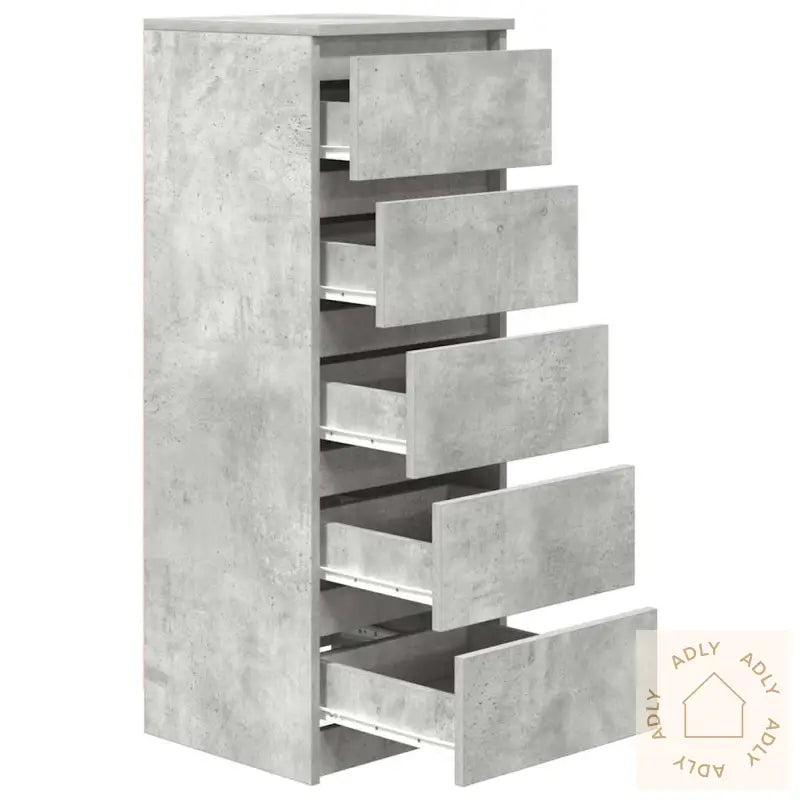 Skjenk Med Skuffer Betonggrå 37,5X35X99 Cm Konstruert Tre