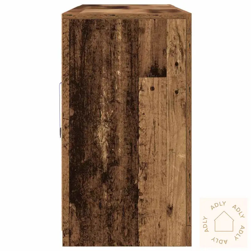Sideboard Med Led-Lamper Slitt Treverk 181,5X37X67 Cm