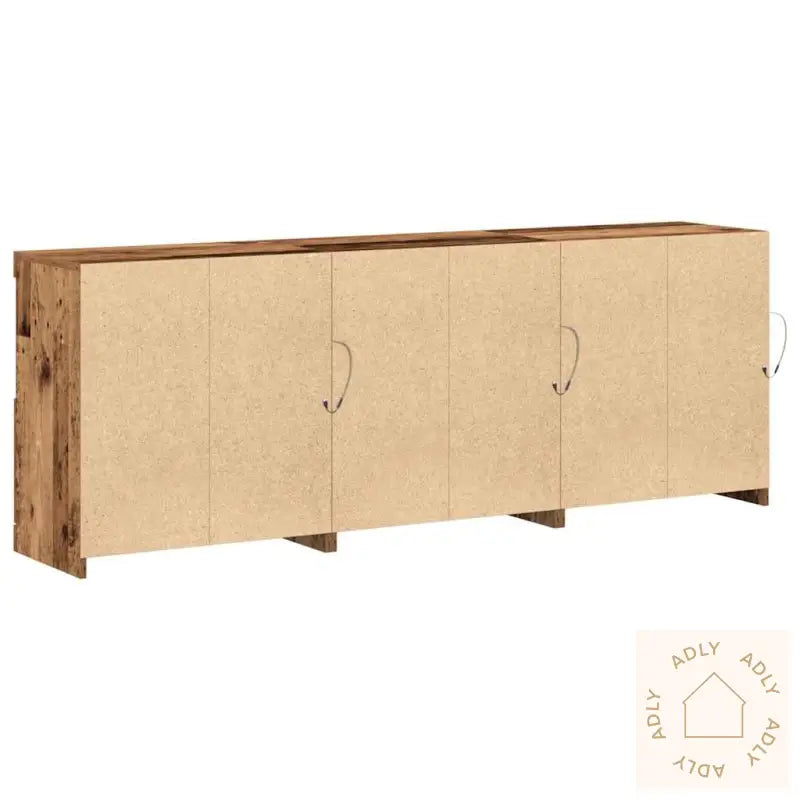 Sideboard Med Led-Lamper Slitt Treverk 181,5X37X67 Cm