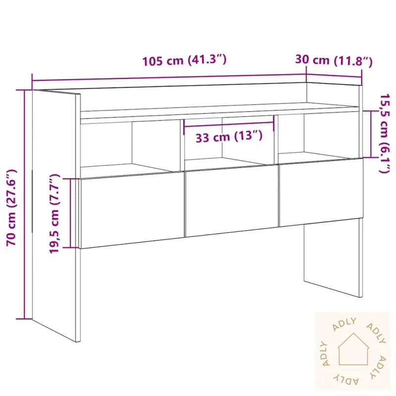 Skjenk Artisan Eik 105X30X70 Cm Konstruert Tre