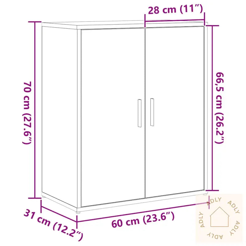 Skjenk Artisan Eik 60X31X70 Cm Konstruert Tre