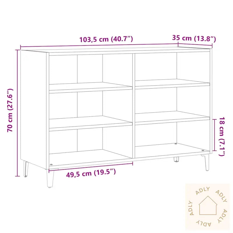 Skjenk Artisan Eik 103,5X35X70 Cm Konstruert Tre
