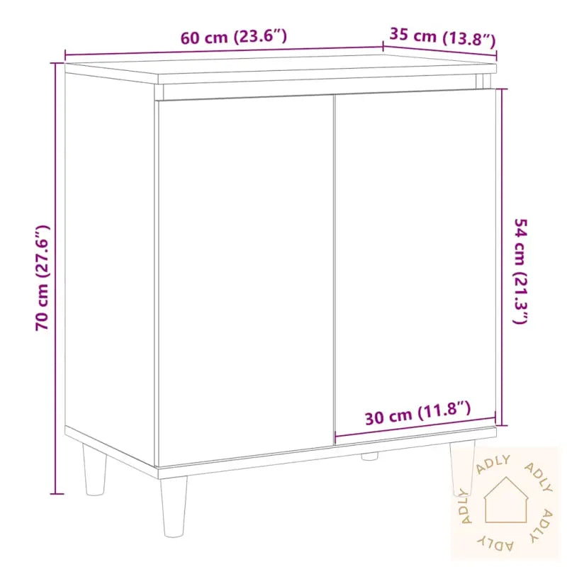 Skjenk Artisan Eik 60X35X70 Cm Konstruert Tre