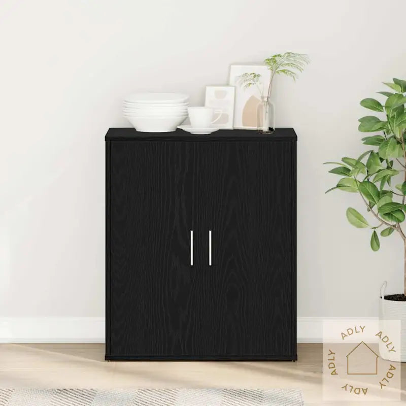 Skjenk Svart Eik 60X31X70 Cm Konstruert Tre