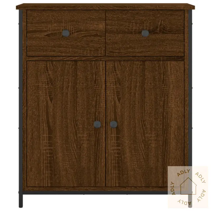 Skjenk Brun Eik 70X30X80 Cm Konstruert Tre