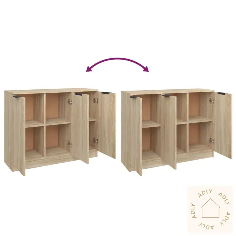 Skjenk Sonoma Eik 90,5X30X70 Cm Konstruert Tre