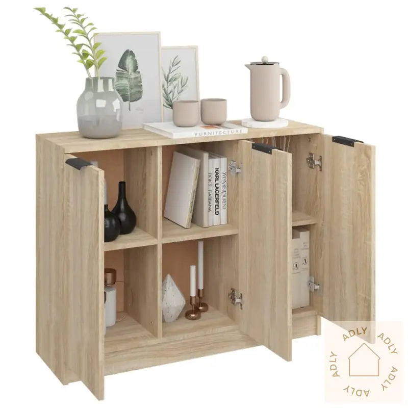 Skjenk Sonoma Eik 90,5X30X70 Cm Konstruert Tre