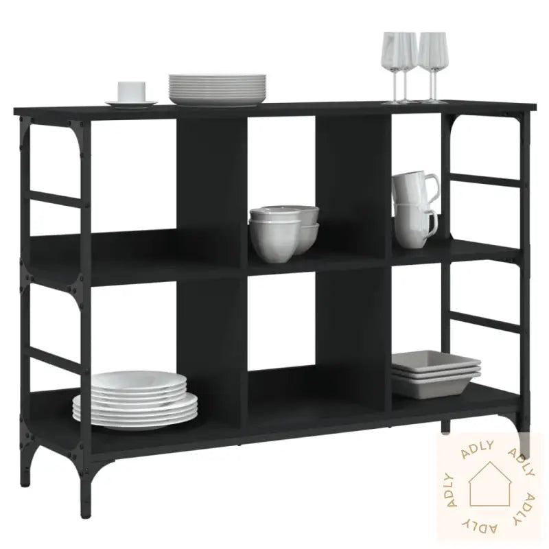 Skjenk Svart Eik 102X32X73,5 Cm Konstruert Tre