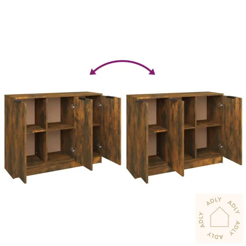 Skjenk Røkt Eik 90,5X30X70 Cm Konstruert Tre