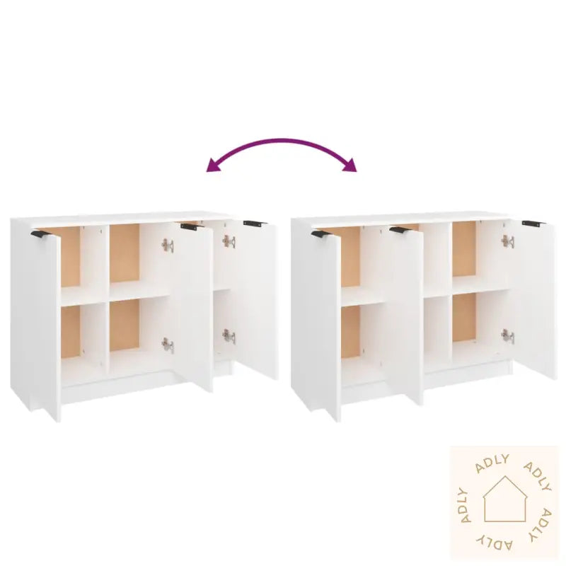 Skjenk Hvit 90,5X30X70 Cm Konstruert Tre
