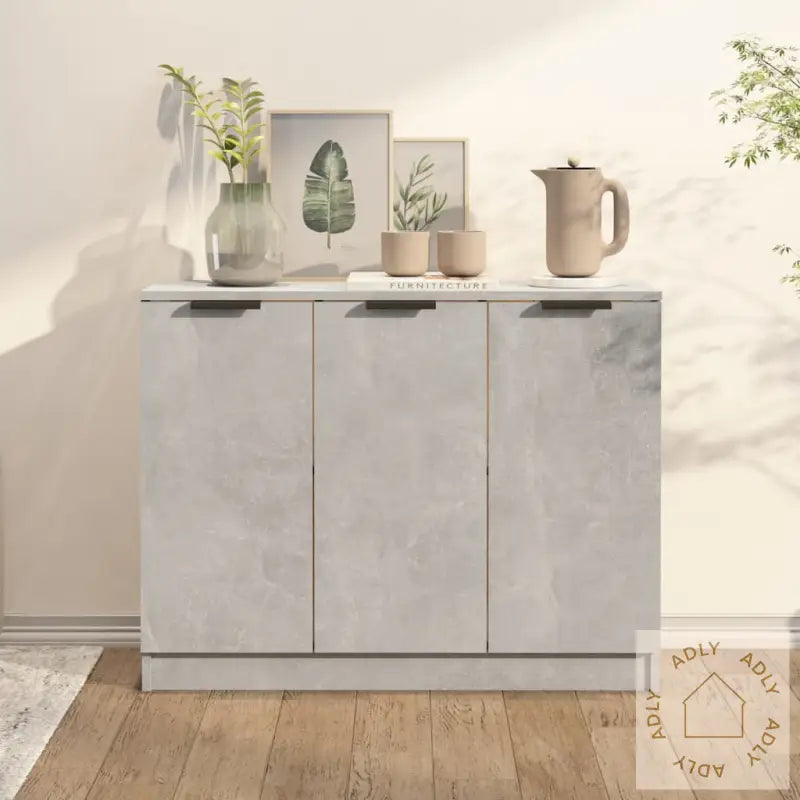 Skjenk Betonggrå 90,5X30X70 Cm Konstruert Tre