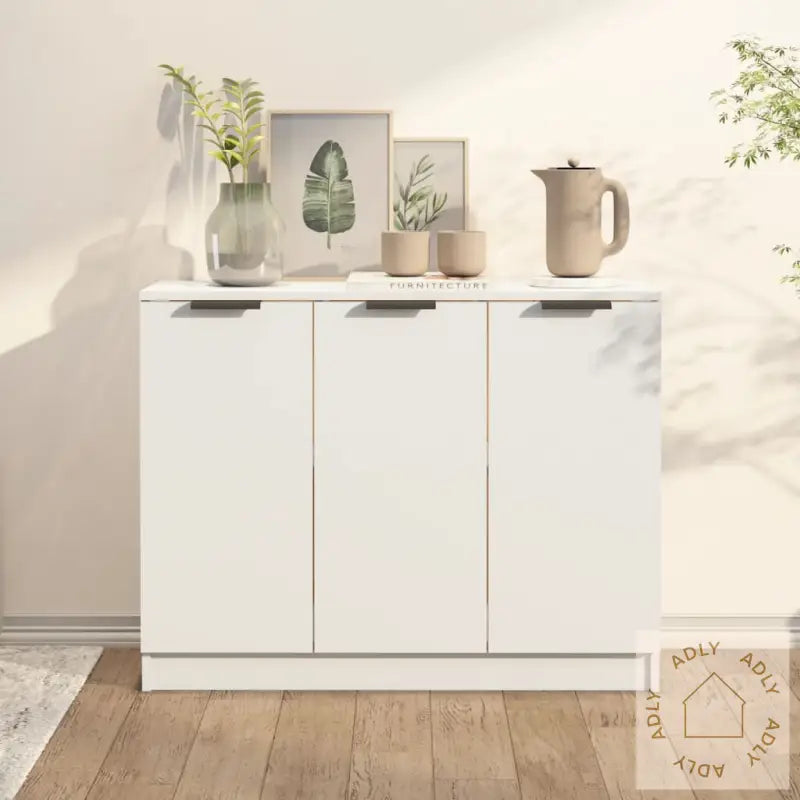 Skjenk Hvit 90,5X30X70 Cm Konstruert Tre