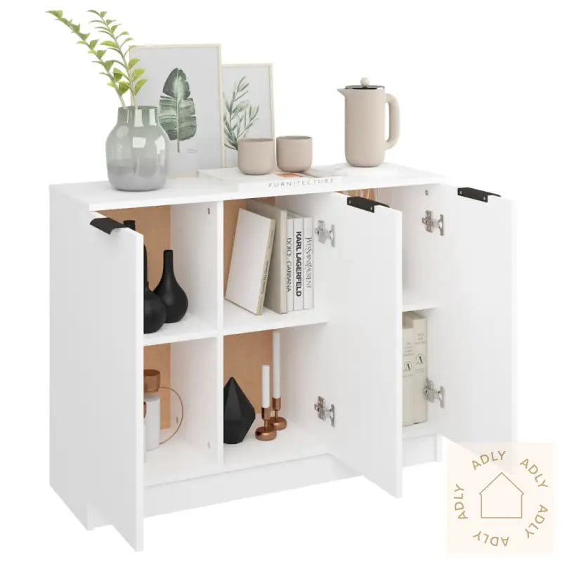 Skjenk Hvit 90,5X30X70 Cm Konstruert Tre