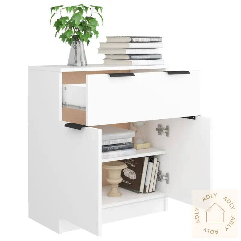Skjenk Hvit 60X30X70 Cm Konstruert Tre