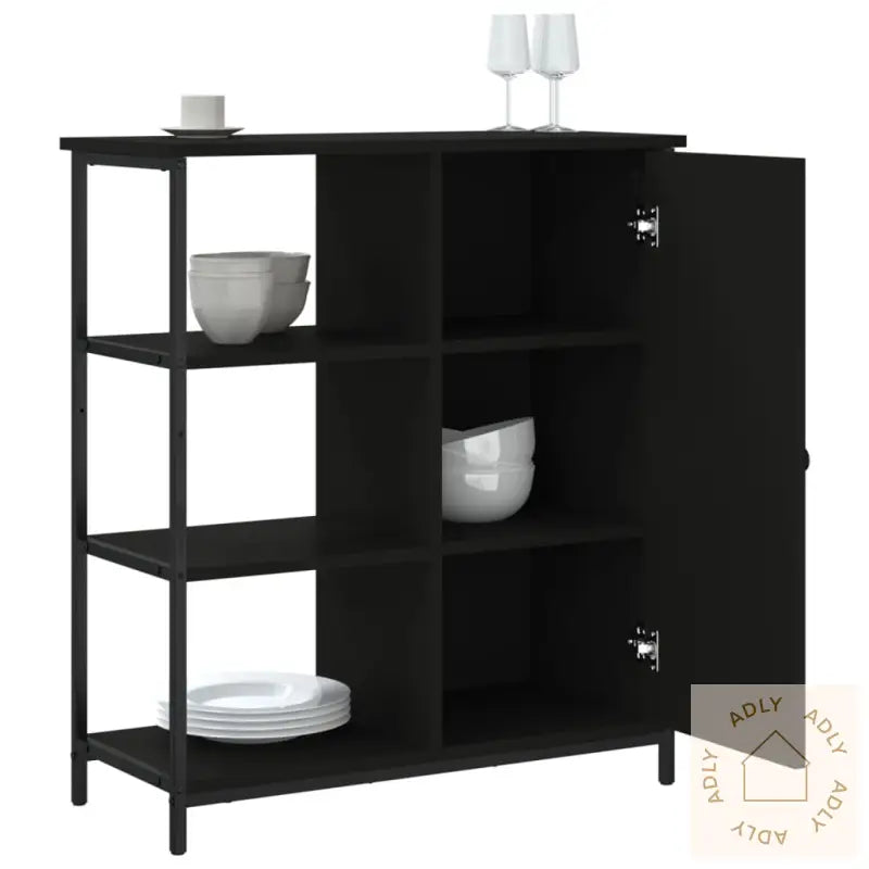Skjenk Svart 70X30X80 Cm Konstruert Tre