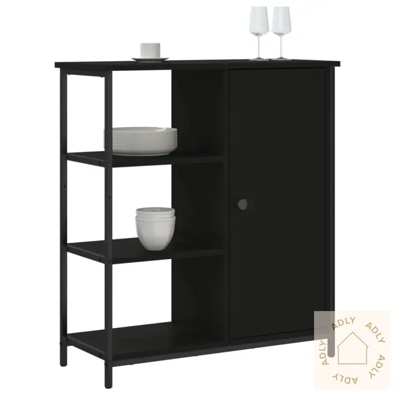 Skjenk Svart 70X30X80 Cm Konstruert Tre