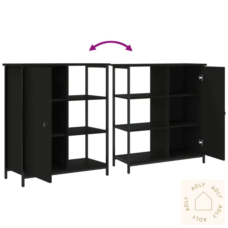 Skjenk Svart 70X30X80 Cm Konstruert Tre