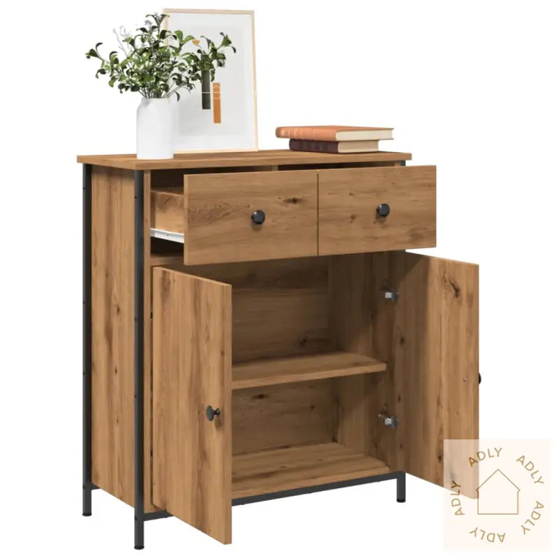 Skjenk Artisan Eik 70X30X80 Cm Konstruert Tre