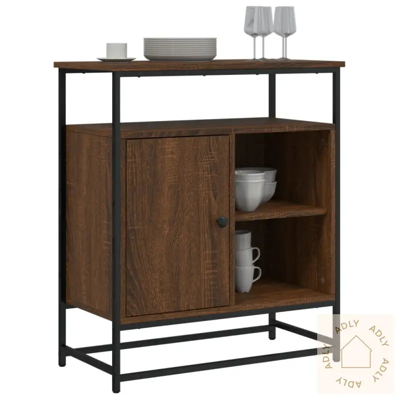 Skjenk Brun Eik 69X35X80 Cm Konstruert Tre