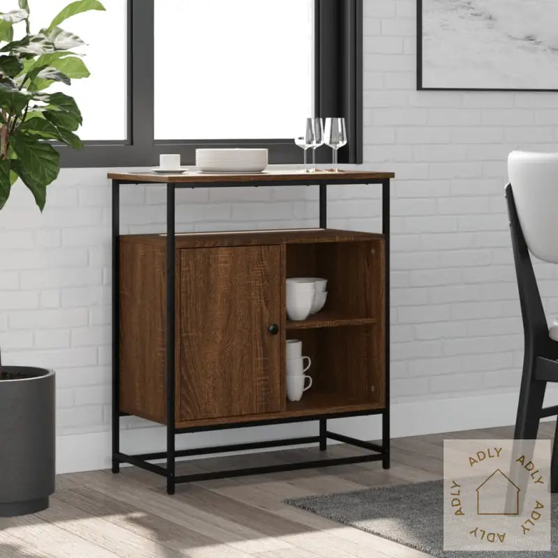 Skjenk Brun Eik 69X35X80 Cm Konstruert Tre