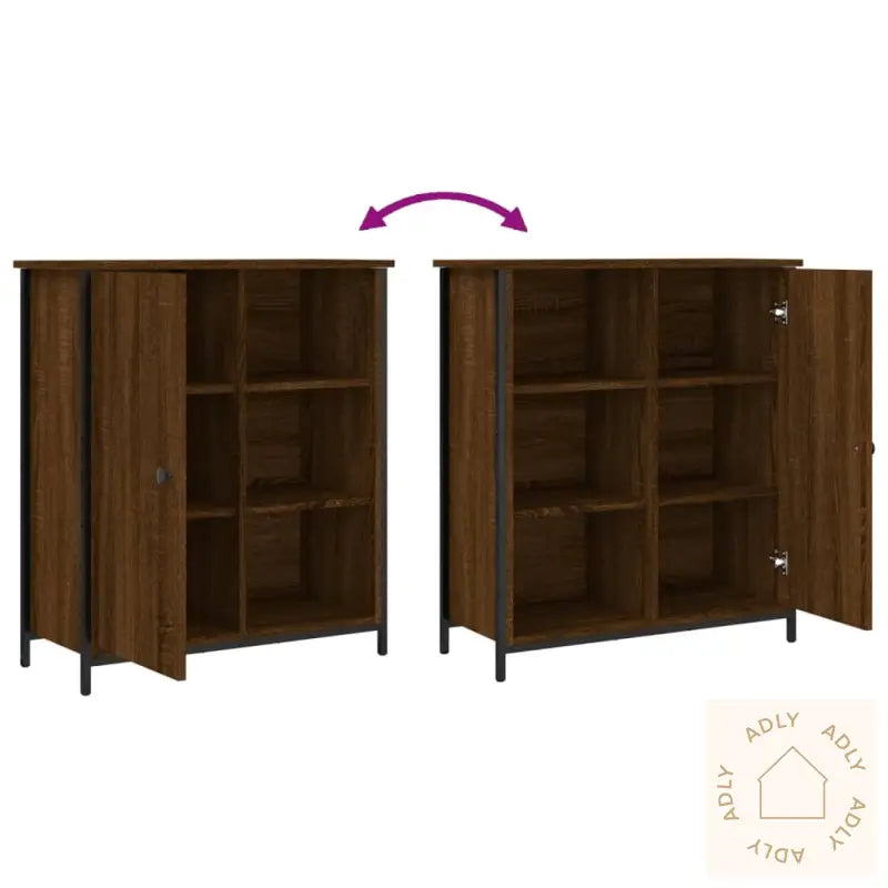 Skjenk Brun Eik 70X30X80 Cm Konstruert Tre