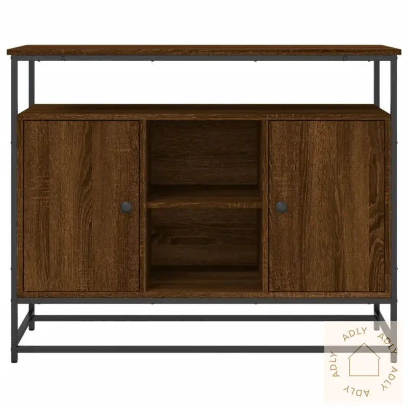 Skjenk Brun Eik 100X35X80 Cm Konstruert Tre