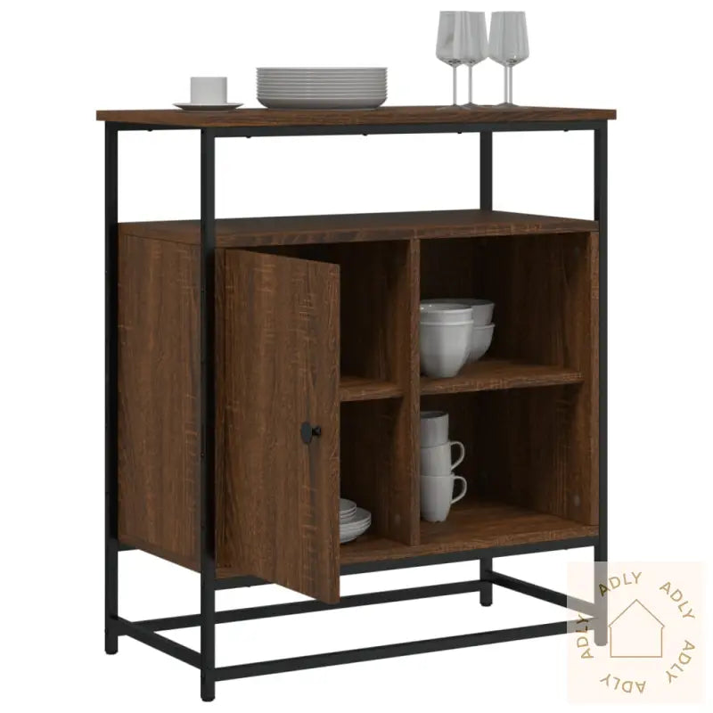 Skjenk Brun Eik 69X35X80 Cm Konstruert Tre