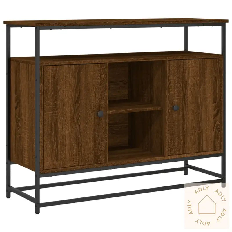 Skjenk Brun Eik 100X35X80 Cm Konstruert Tre