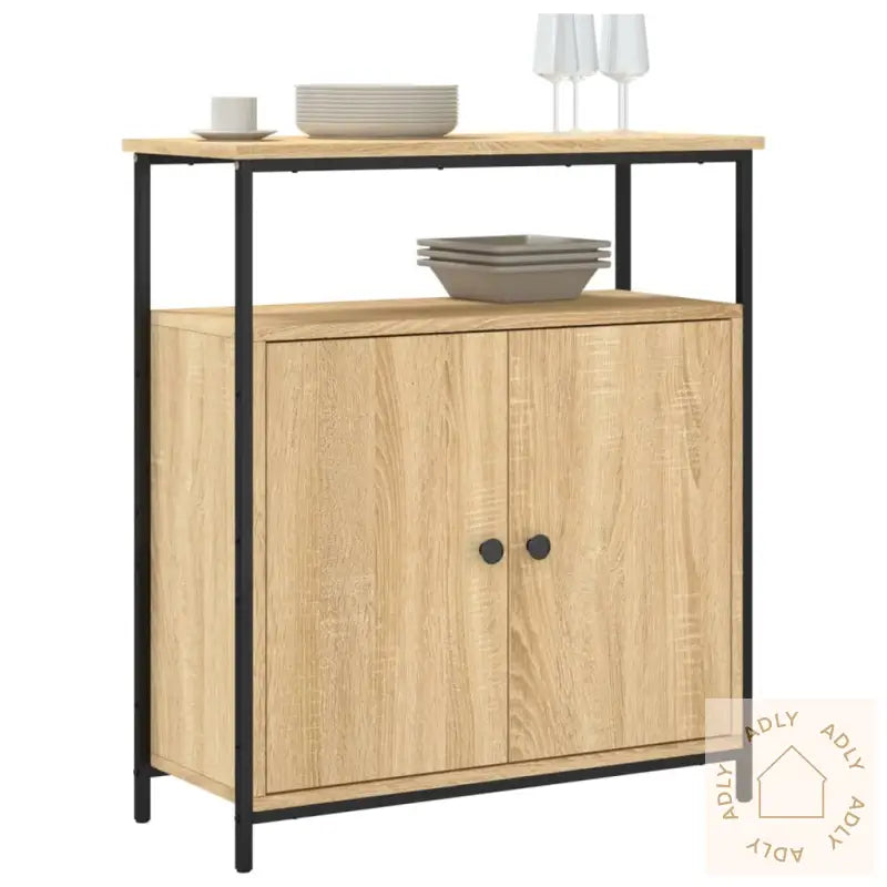 Skjenk Sonoma Eik 70X30X80 Cm Konstruert Tre