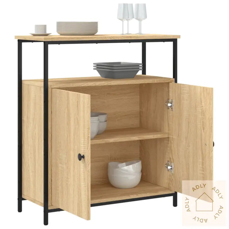 Skjenk Sonoma Eik 70X30X80 Cm Konstruert Tre