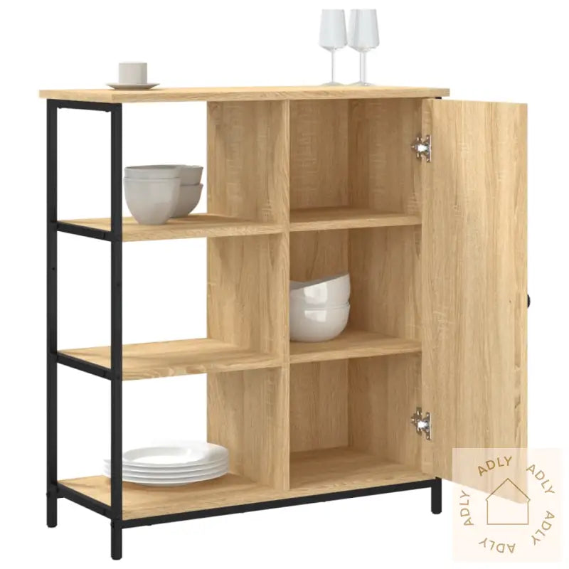 Skjenk Sonoma Eik 70X30X80 Cm Konstruert Tre