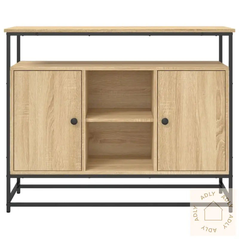 Skjenk Sonoma Eik 100X35X80 Cm Konstruert Tre