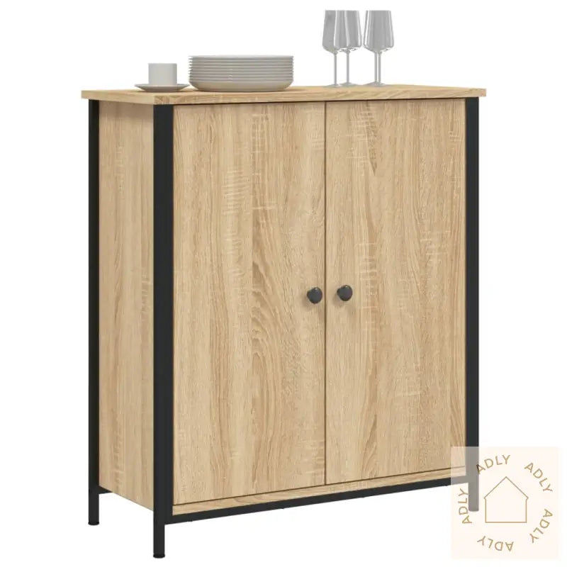 Skjenk Sonoma Eik 70X30X80 Cm Konstruert Tre