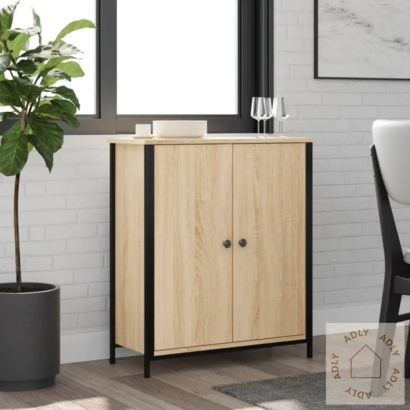 Skjenk Sonoma Eik 70X30X80 Cm Konstruert Tre